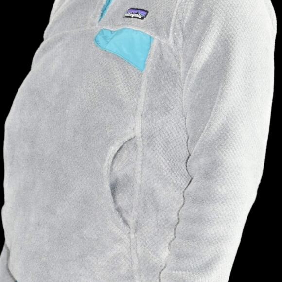 Patagonia ReTool Snap T Grey Pullover Fleece Turquoise Style 25442 Size Small - Picture 8 of 12